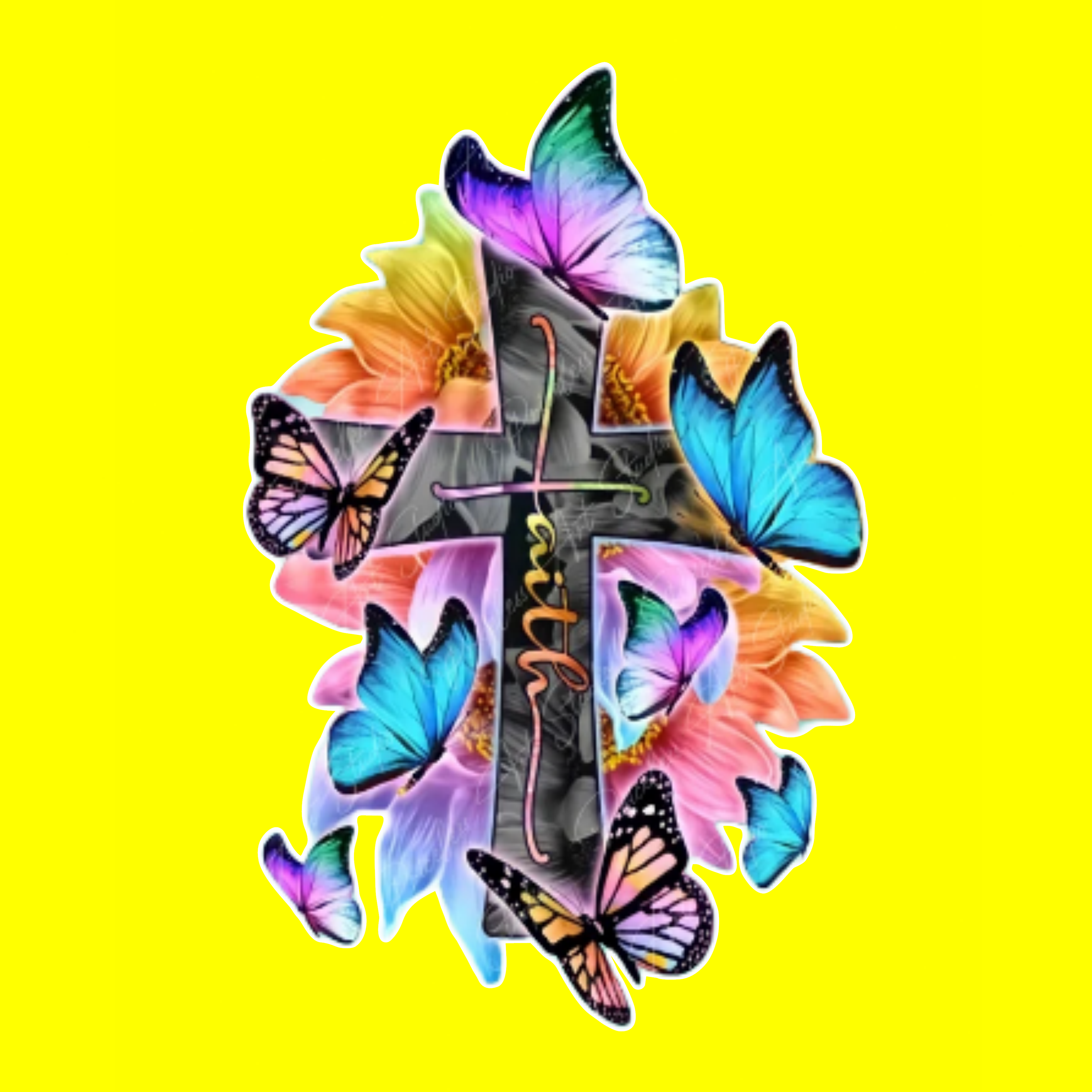 Faith Cross W/ Butterflies Bright Colors Badge Reel – Sweet Sassy